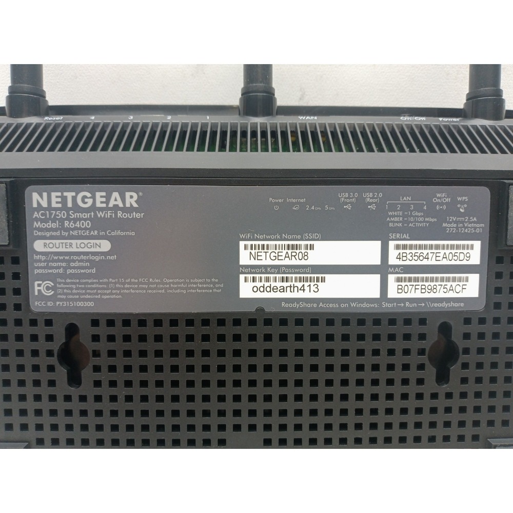 Netgear AC1750 Smart WiFi Router Model R6400-100NAS - Picture 3 of 5